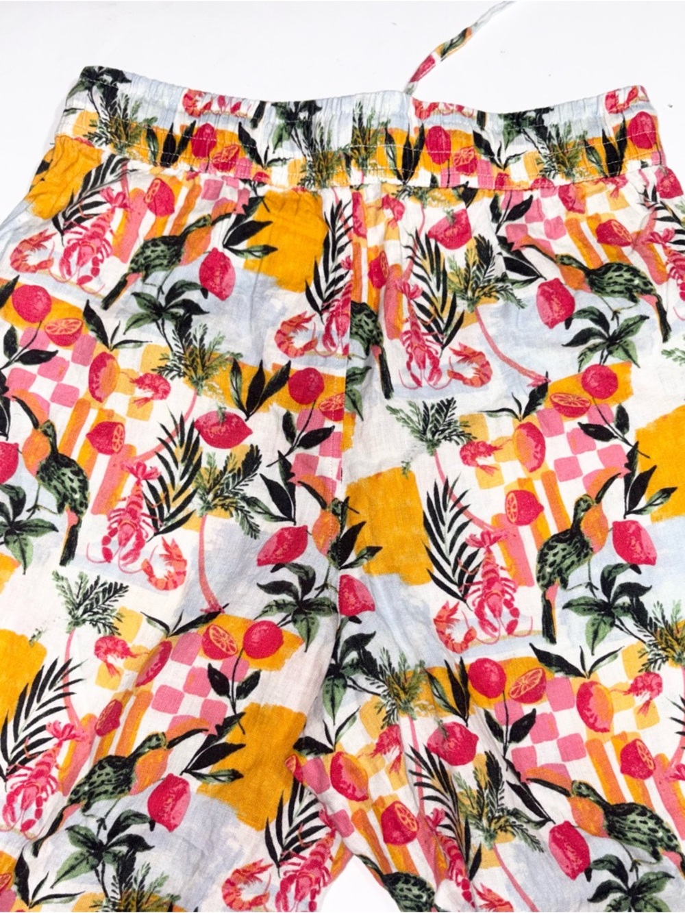 C&C California 100% linen wide-leg tropical linen pants medium - Picture 3 of 12